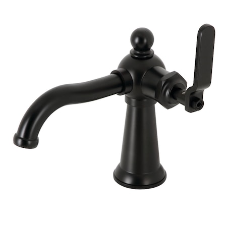 Kingston Brass KS3540KL Single-Handle Bathroom Faucet with Push Pop-Up, Matte Black KS3540KL